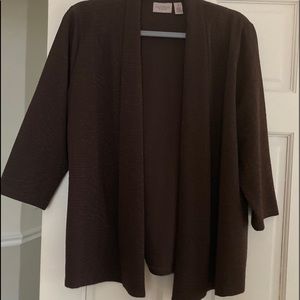 Chicos chocolate brown textured cardigan